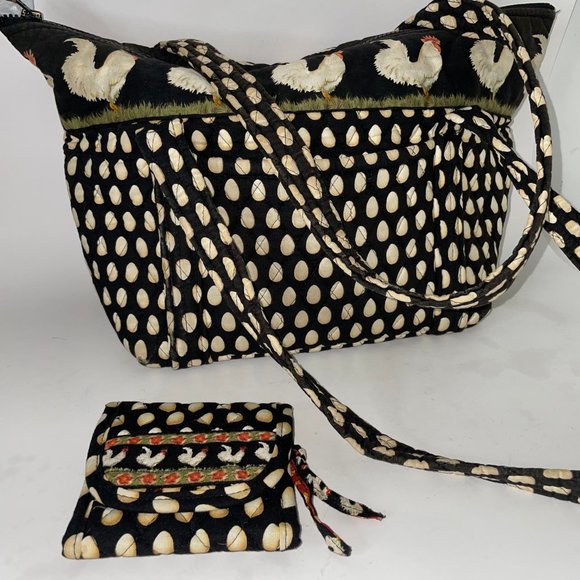 Vera Bradley Handbags - Vera Bradley Chanticleer Tote Shoulder Bag Rooster Pocket Eggs Chicken Wallet